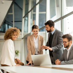 Multiethnic business people working together in the office